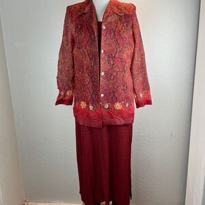 Vintage K Petite Matching Blouse and Maxi Dress